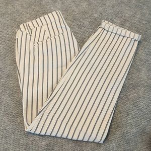J. Crew Navy & Cream Striped Cargo Pant